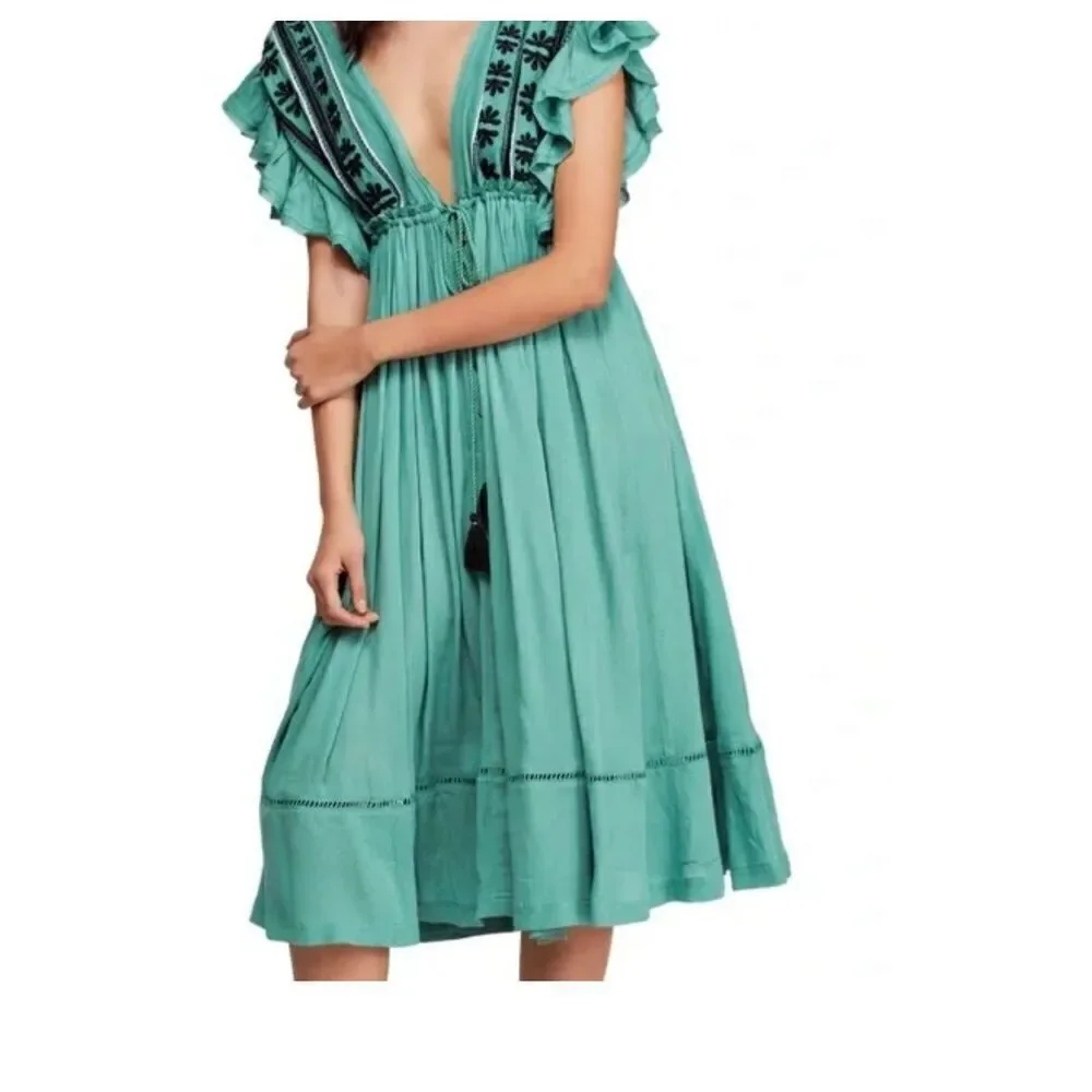 Free People Will Wait for You Embroidered Dress size xs